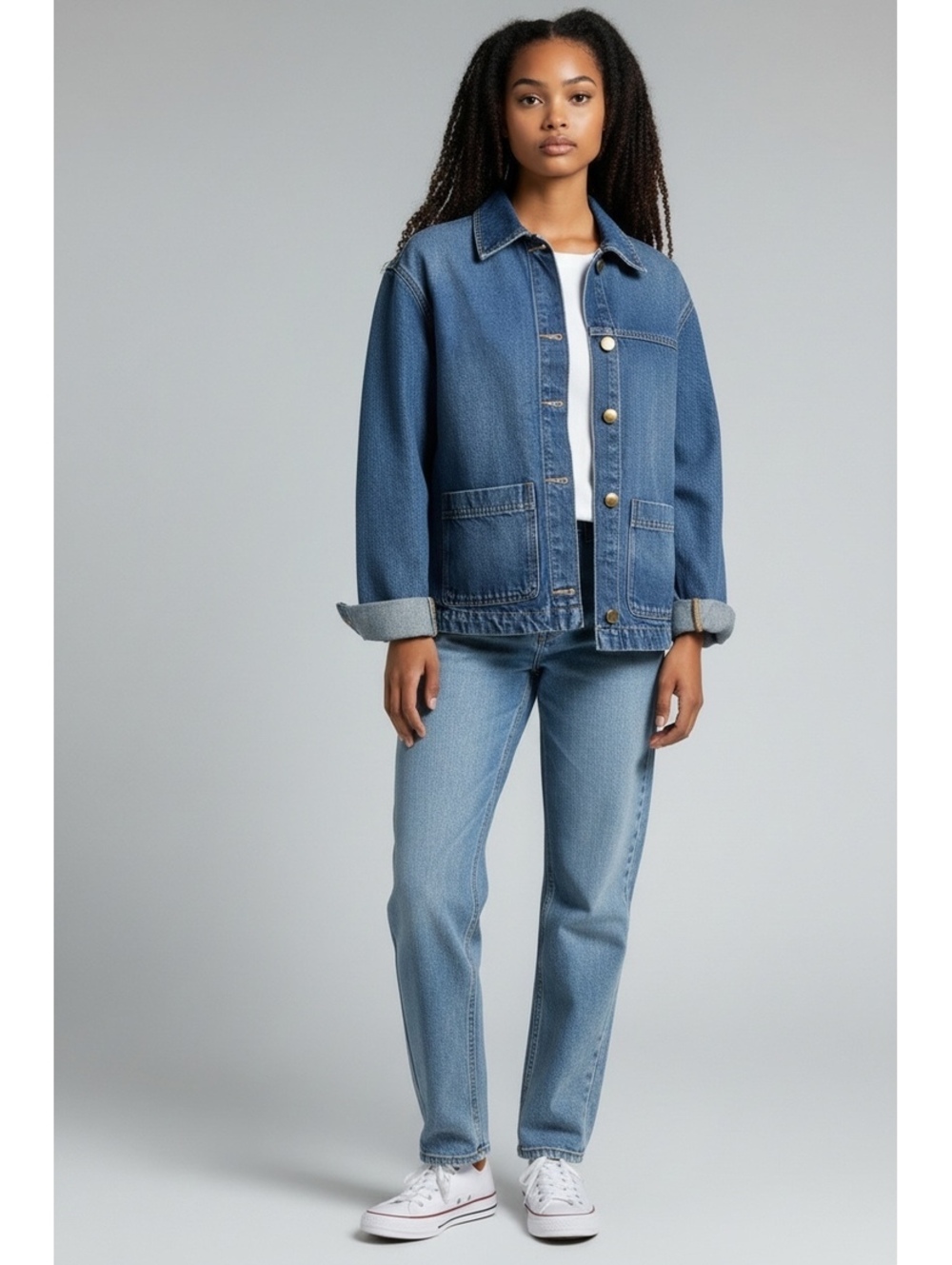Michael Kors Women's Denim Jacket Size Small Blue Classic Button-Up